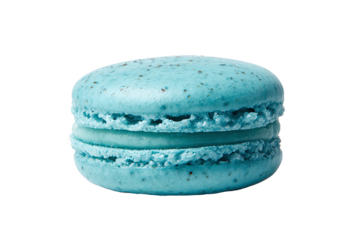 Delicious Blue Macaroon Cookie isolated on white transparent background