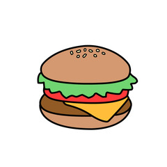 Cartoon style burger icon