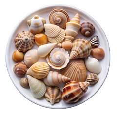 sea shells on white background