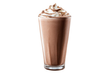Chocolate Milkshake with Whipped Cream and Drizzle, isolated on white transparent background