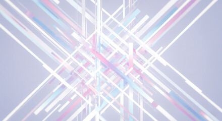 Fototapeta premium Abstract background with intersecting pastel lines and diagonal stripes creating a modern geometric pattern