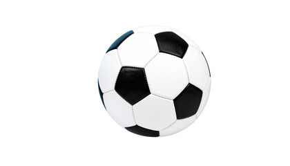 Fototapeta premium Soccer Ball PNG, Classic Black and White Football with Stitching, Transparent Background, Outdoor Sports and Training Equipment