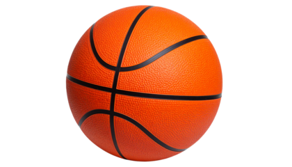 Basketball PNG, Realistic Orange Sports Ball with Texture and Lines, Transparent Background, Indoor and Outdoor Game Equipment