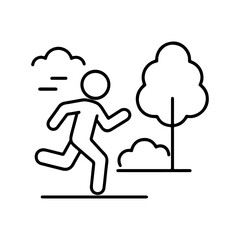 line icon running in the park vector on white background
Vector line icon on white background