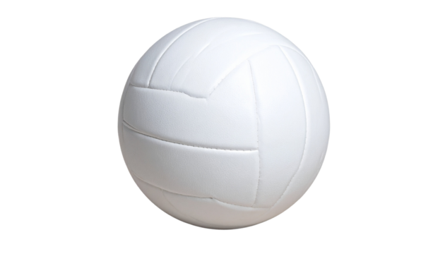 White Volleyball PNG, Realistic Sports Ball, Transparent Background, Beach and Indoor Game Equipment