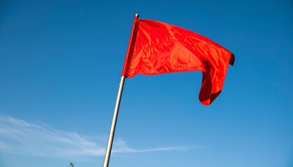 Red warning flag outdoors