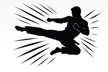  Martial Arts Kick Silhouette