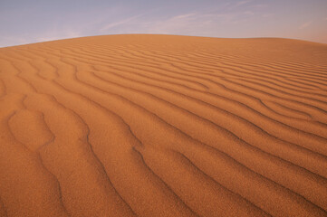 Natural designs and shapes in the sand, caused by the wind.