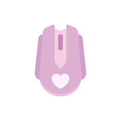 Pink Computer Mouse Icon. Vector