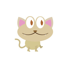 Dancing Beige Cat. Vector
