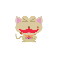 Laughing Cat with Food Stains. Vector