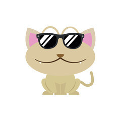 Cool cat wearing sunglasses. Vector