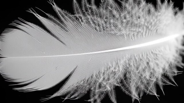 Feather close up black background