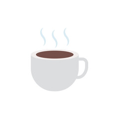 Hot coffee cup with steam. Vector