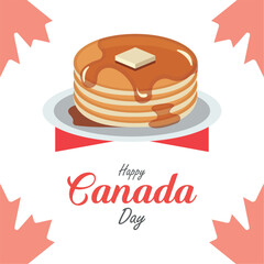 Happy Canada Day pancakes. Vector
