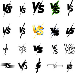 Versus V/S 20 vector set competition fight battle challenge championship duel match game sport background editable and can add colour and changeable.