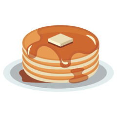 Pancakes with butter syrup. Vector