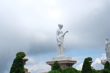 Ba Na Hills Panorama landscape with fantastic beautiful medieval castle in Ba Na Hills in Da Nang in Vietnam