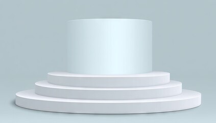 Simple, modern pedestal display with circular steps.