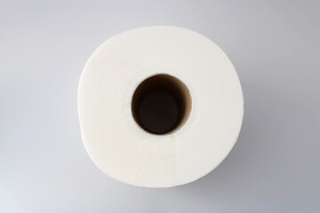 Top view of toilet paper roll