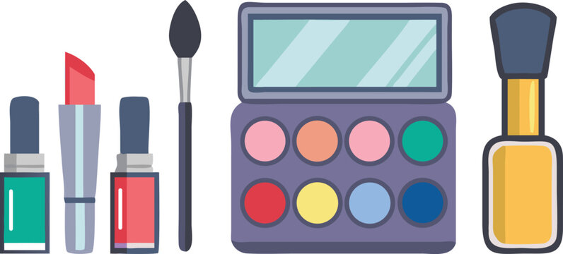 Essential Makeup Tools Including Lipstick and Nail Polish for Beauty and Cosmetics