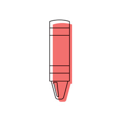 Red marker outline style. Vector