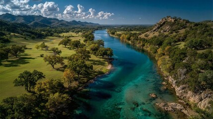 Obraz premium Aerial View of Serene Turquoise Lagoon, Cradled by Fine, Powdery Sands and a Pristine Azure Sky