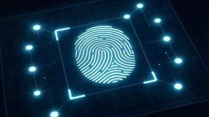 A futuristic digital fingerprint scanning.  - Powered by Adobe