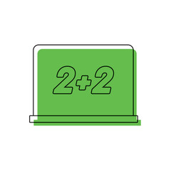 Green chalkboard math outline. Vector