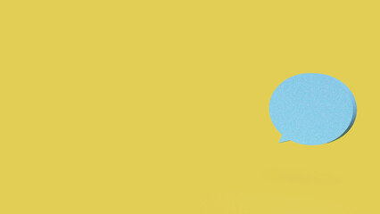 The Blue Balloon text on yellow Background 3d Rendering.