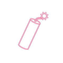 Outlined dynamite stick. Vector
