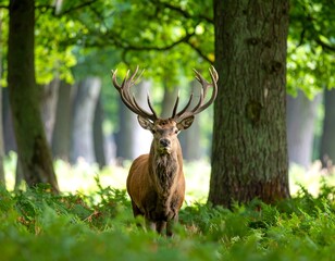 Naklejka premium Majestic stag in forest