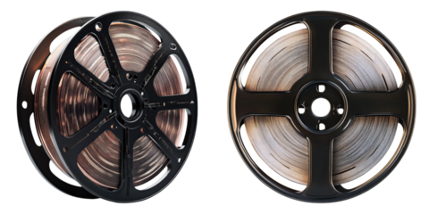 Set of film reel3 isolated on transparent background