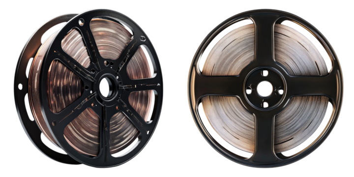 Set of film reel3 isolated on transparent background