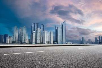 outdoor road skyline city building landscape sunset cityscape street travel
