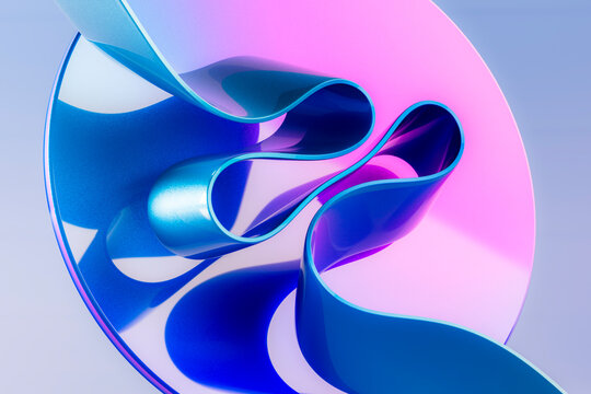 Fluid Glass Shapes and Gradient Discs in a Luxury Digital Abstract