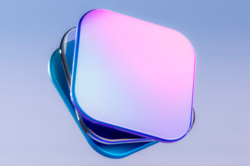 Minimalist Gradient Glass Shapes with a Luxurious Futuristic Look