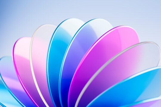 Colorful Glass Plates 3D abstract background
