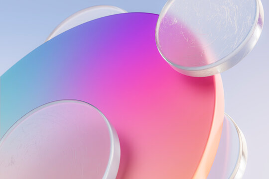 Colorful Glass Plates 3D abstract background