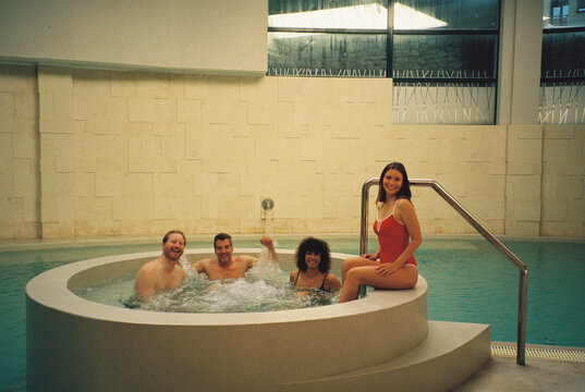 Group of friends enjoy their time in a spa center