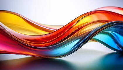abstract colorful glass waves modern sleek and dynamic design