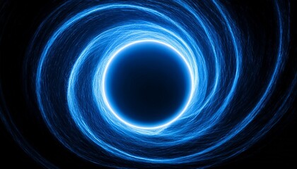 Obraz premium abstract circle rotating with blue glowing energy animation