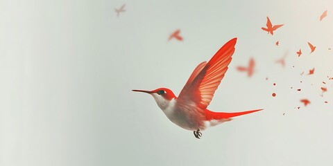 Obraz premium hummingbird flying in the sky