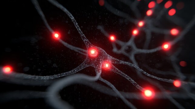 A ghostly neural network with pulsing red warning lights, hinting at future disruptions in connectivity.
