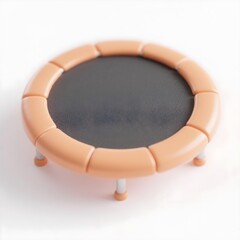 Naklejka premium 3d icon orange trampoline isolated on white background autism ADHD neurodiversity sensory therapy concept