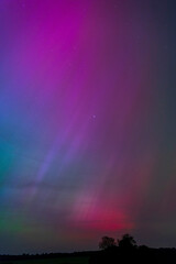 Rare multi-coloured aurora borealis above the skies in Dorset