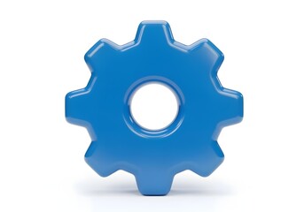 3d icon blue gear isolated on white background autism ADHD neurodiversity process development concept