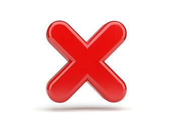 Obraz premium 3d icon red cross mark no symbol isolated on white background autism ADHD neurodiversity error warning concept