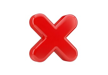 3d icon red cross mark no symbol isolated on white background autism ADHD neurodiversity error warning concept