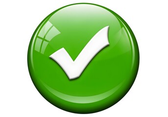 3d icon green circle check mark isolated on white background autism ADHD neurodiversity approval therapy concept